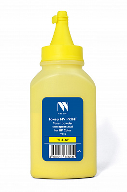 Тонер NVP для HP Color универсальный Type2 (60г) Yellow совместимый
