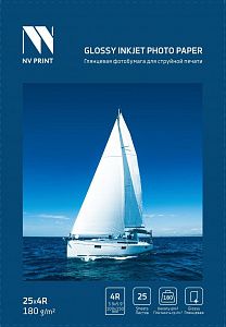 Глянцевая фотобумага для струйной печати 180 г/м2 4R(100mmx150mm) 25  листов