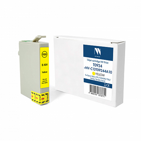 Струйный картридж NV Print T0924 (NV-C13T09244A10) Yellow для Epson Stylus C91/CX4300/T26/TX106/TX109/TX119 (13.5 мл) совместимый