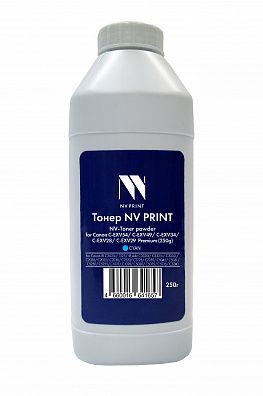 Тонер + девелопер NVP для Canon C-EXV54, C-EXV51, C-EXV49, C-EXV34, C-EXV28, C-EXV29 Premium (250г) Cyan совместимый