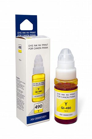 Чернила NVP GI-490Y (NV-0666C001) для Canon Pixma G1400/G2400 (70 мл) Yellow (в коробке) совместимые