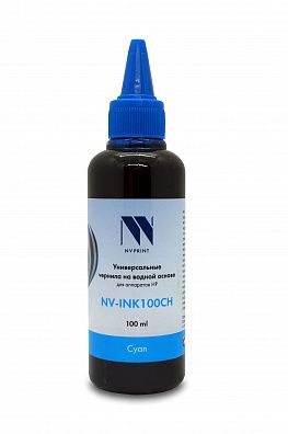 Чернила NV PRINT универсальные на водной основе для аппаратов HP (100 ml) Cyan совместимые
