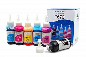 Чернила NVP T673 для принтеров Epson, набор 6 цветов по 100 мл совместимые