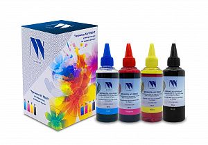Чернила NV PRINT универсальные на водной основе для аппаратов Epson, комплект 4 цвета по 100 мл совместимые