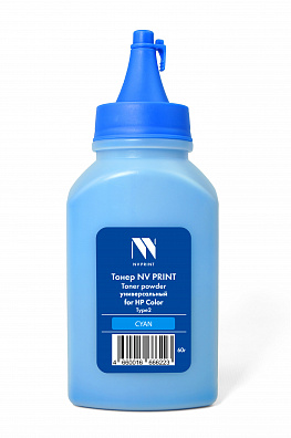 Тонер NVP для HP Color универсальный Type2 (60г) Cyan совместимый