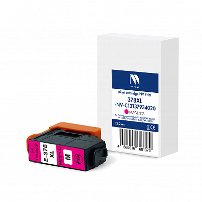 Струйный картридж NVP 378XL (NV-C13T37934020) Magenta для Epson EP XP-8500/XP-8505/XP-8600/XP‑8605/XP-8700/XP-15000 (13.2 мл) совместимый