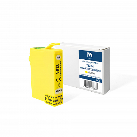 Струйный картридж NV Print T1284 (NV-C13T12844011) Yellow для Epson Stylus SX125/S22/BX305F/SX420W (13 мл) совместимый
