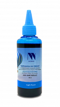 Чернила NV PRINT универсальные на водной основе для Сanon, Epson, НР, Brother (100 ml) Light Cyan совместимые