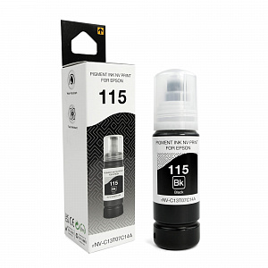 Чернила NVP 115 (NV-C13T07C14A) для Epson L8160, L8180 (70 мл) Black пигментные (в коробке) совместимые