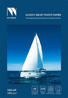 Глянцевая фотобумага для струйной печати 180 г/м2 4R(100mmx150mm) 100  листов