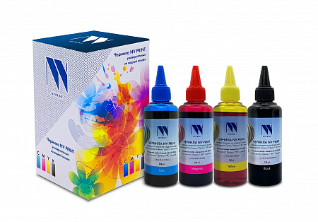 Чернила NV PRINT универсальные на водной основе для Сanon, Epson, НР, Lexmark, комплект 4 цвета совместимые