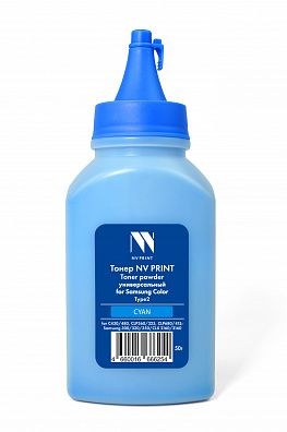 Тонер NVP для Samsung Color универсальный Type2 (50г) Cyan совместимый