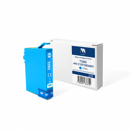 Струйный картридж NV Print T1282 (NV-C13T12824011) Cyan для Epson Stylus SX125/S22/BX305F/SX420W (13 мл) совместимый