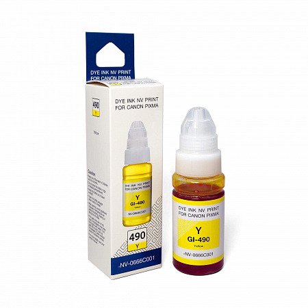 Чернила NVP GI-490Y (NV-0666C001) для Canon Pixma G1400/G2400 (70 мл) Yellow (в коробке) совместимые
