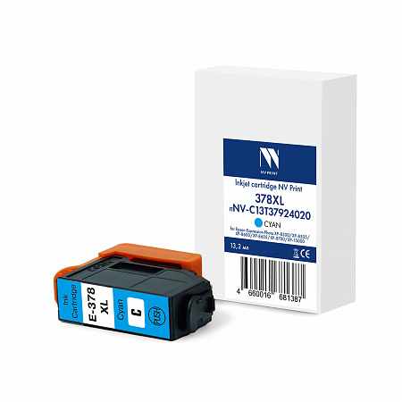 Струйный картридж NVP 378XL (NV-C13T37924020) Cyan для Epson EP XP-8500/XP-8505/XP-8600/XP‑8605/XP-8700/XP-15000 (13.2 мл) совместимый
