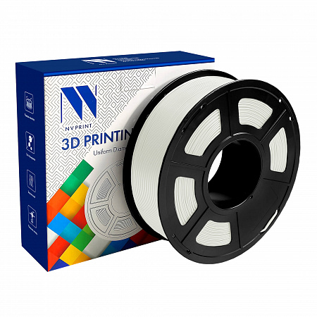 Филамент NV PRINT Silk PLA+ White Белый для 3D печати диаметр 1.75мм    масса 1 кг