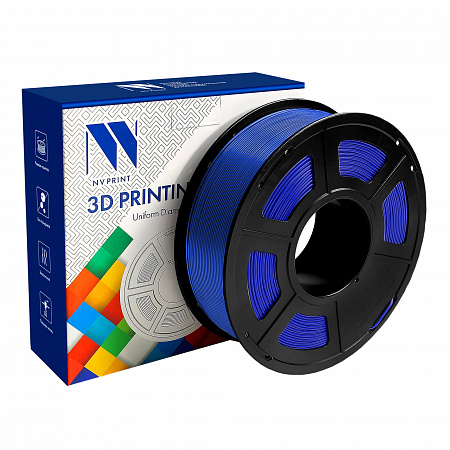 Филамент NV PRINT Silk PLA+ Blue Синий для 3D печати диаметр 1.75мм    масса 1 кг