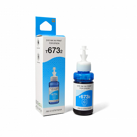 Чернила NVP T6732 (NV-C13T67324A) для аппаратов Epson (70 ml) Cyan (в коробке) совместимые