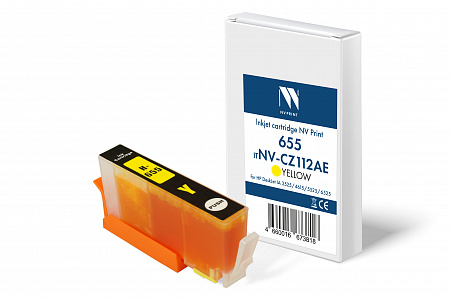 Струйный картридж NVP 655 (NV-CZ112AE) Yellow для HP DeskJet IA 3525/4615/5525/6525 (15 мл) совместимый