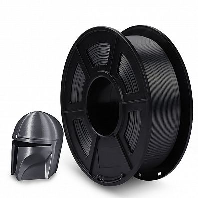 Филамент NV PRINT Silk PLA+ Grey для 3D печати диаметр 1.75мм  длина 330 метров  масса 1 кг