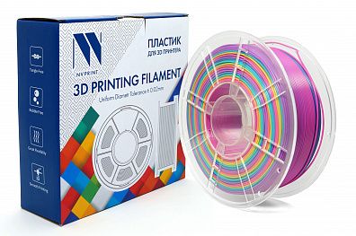 Филамент NV PRINT PLA Rainbow 01 для 3D печати диаметр 1.75мм  длина 330 метров  масса 1 кг