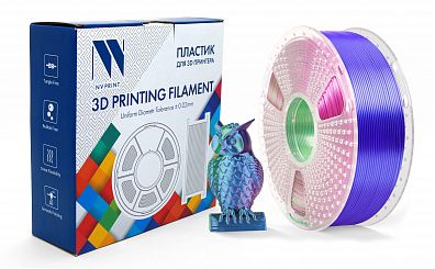Филамент NV PRINT Silk PLA+  Blue/Green/Purple  для 3D печати диаметр 1.75мм  длина 330 метров  масса 1 кг
