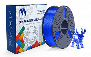 Филамент NV PRINT PLA Transparent Blue для 3D печати диаметр 1.75мм  длина 330 метров  масса 1 кг