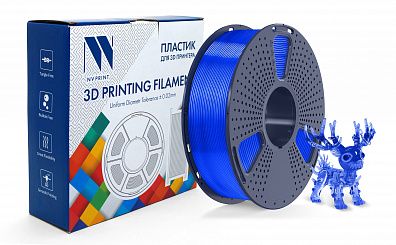 Филамент NV PRINT PLA Transparent Blue для 3D печати диаметр 1.75мм  длина 330 метров  масса 1 кг