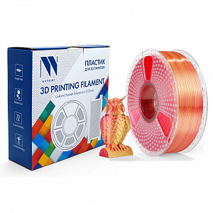 Филамент NV PRINT Silk PLA+  Red/Gold шелковистый красный + золотой для 3D печати диаметр 1.75мм    масса 1 кг