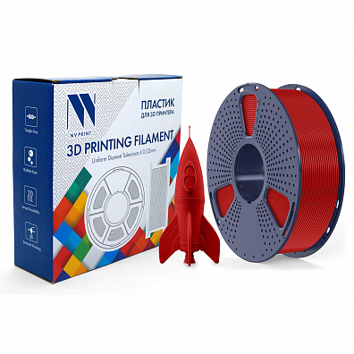 Филамент NV PRINT PLA High Speed Red для 3D печати высокоскоростной, красный,  диаметр 1.75мм  длина 330 метров  масса 1 кг