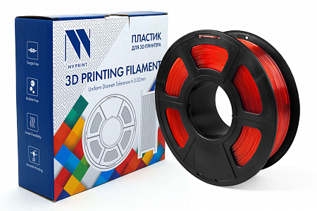 Филамент NV PRINT PETG Clear Red Прозрачно-красный для 3D печати диаметр 1.75мм   масса 1 кг