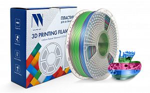 Филамент NV PRINT Silk PLA+ Rainbow 06 для 3D печати диаметр 1.75мм  длина 330 метров  масса 1 кг