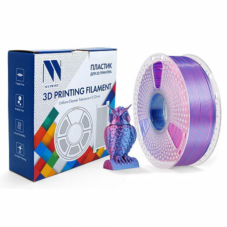 Филамент NV PRINT Silk PLA+  Red/Blue шелковистый красный+синий  для 3D печати диаметр 1.75мм    масса 1 кг
