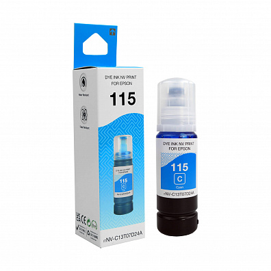 Чернила NVP 115 (NV-C13T07D24A) для Epson L8160, L8180 (70 мл) Cyan (в коробке) совместимые