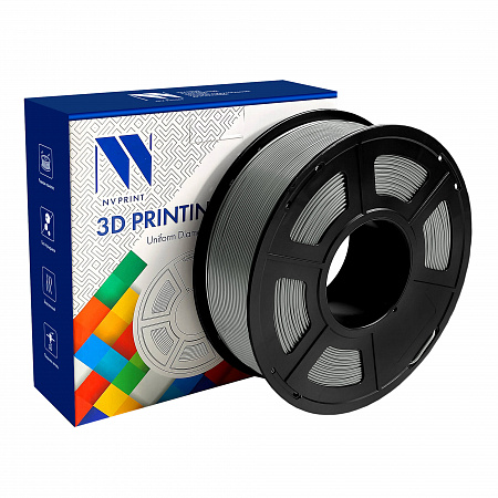 Филамент NV PRINT ABS Silver "Серебряный" для 3D печати диаметр 1.75мм масса 1 кг