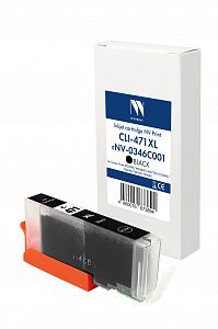 Струйный картридж NVP CLI-471XL (NV-0346C001) Black для Canon Pixma MG5740/MG6840/TS5040/TS6040/TS8040 (12 мл) совместимый
