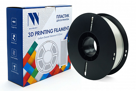 Филамент NV PRINT Silk PLA+ White Белый для 3D печати диаметр 1.75мм    масса 1 кг