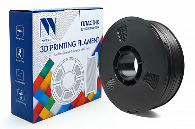 Филамент NV PRINT PETG Carbon Fiber Black c карбоновыми волокнами, черный, для 3D печати диаметр 1.75мм    масса 1 кг