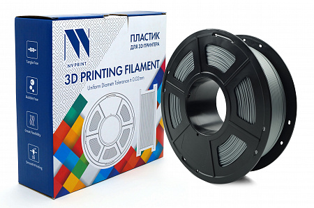 Филамент NV PRINT PLA Silver "Серебряный" для 3D печати диаметр 1.75мм    масса 1 кг