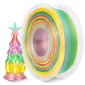 Филамент NVPRINT Silk PLA+ Rainbow 01 для 3D печати диаметр 1.75мм  длина 330 метров  масса 1 кг