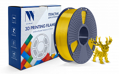 Филамент NV PRINT PLA+ Transparent Yellow для 3D печати диаметр 1.75мм  длина 330 метров  масса 1 кг