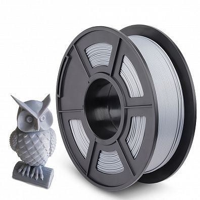 Филамент NV PRINT PLA Silver для 3D печати диаметр 1.75мм  длина 330 метров  масса 1 кг