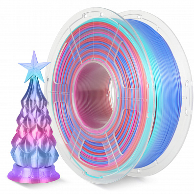 Филамент NV PRINT Silk PLA+ Rainbow 02 "Радужный 02" для 3D печати диаметр 1.75мм    масса 1 кг