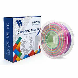 Филамент NV PRINT Silk PLA+ Rainbow 01 многоцветный-01 )для 3D печати диаметр 1.75мм    масса 1 кг