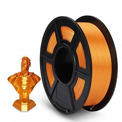 Филамент NV PRINT Silk PLA+ Orange для 3D печати диаметр 1.75мм  длина 330 метров  масса 1 кг