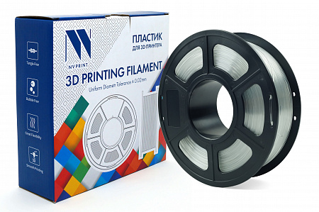 Филамент NV PRINT PETG Clear для 3D Прозрачный для 3D печати диаметр 1.75мм   масса 1 кг
