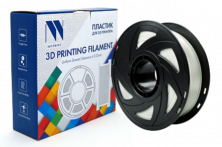 Филамент NV PRINT PLA+ Transparent White для 3D печати диаметр 1.75мм  длина 330 метров  масса 1 кг