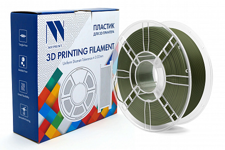 Филамент NV PRINT PETG Matte Green Матовый зеленый  для 3D печати диаметр 1.75мм  длина 330 метров  масса 1 кг