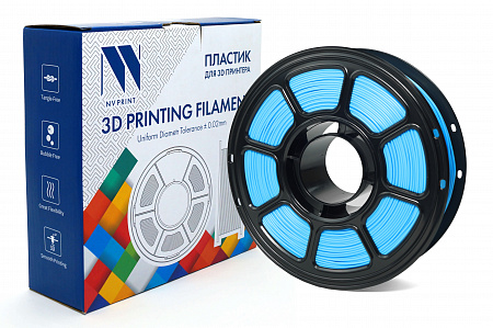 Филамент NV PRINT PLA+ Sky Blue для 3D печати диаметр 1.75мм  длина 330 метров  масса 1 кг
