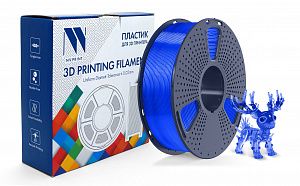 Филамент NV PRINT PLA+ Transparent Blue для 3D печати диаметр 1.75мм  длина 330 метров  масса 1 кг